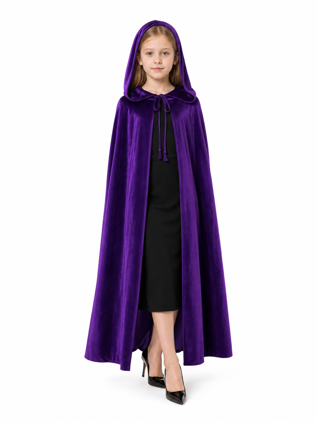 Purple Hooded Costume Cape