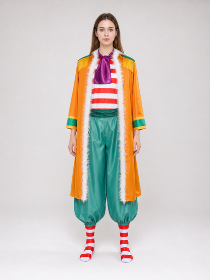 One Piece Buggy Cosplay Costume, 7 Pieces