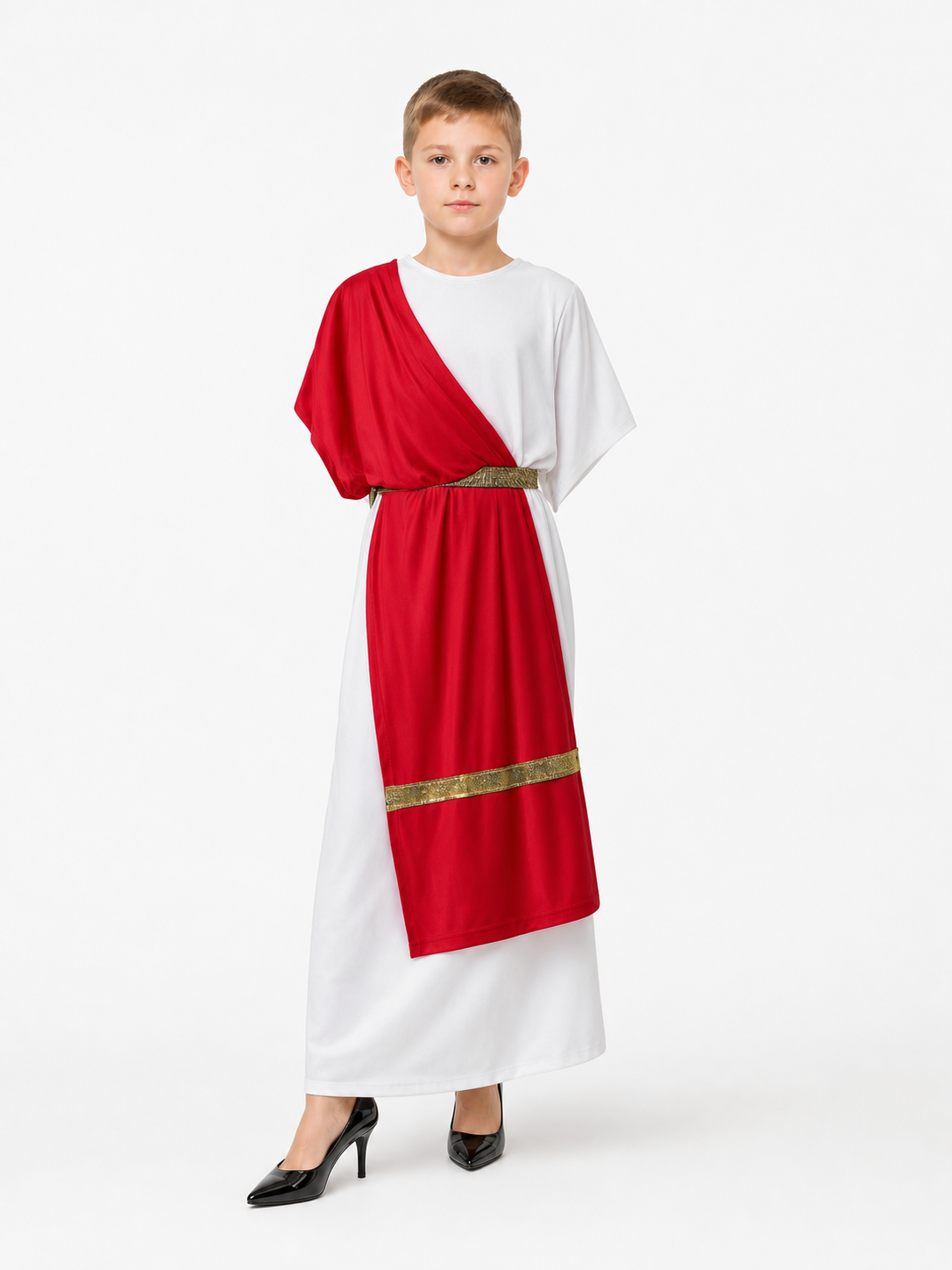 Ancient Greek Costume with Red and Gold Ribbons main product view 7