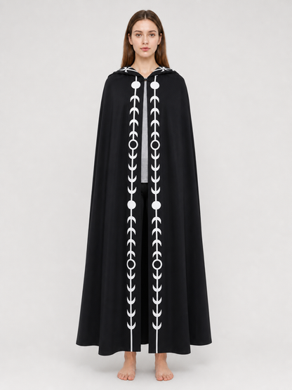 Black Hooded Cape, Medieval Style