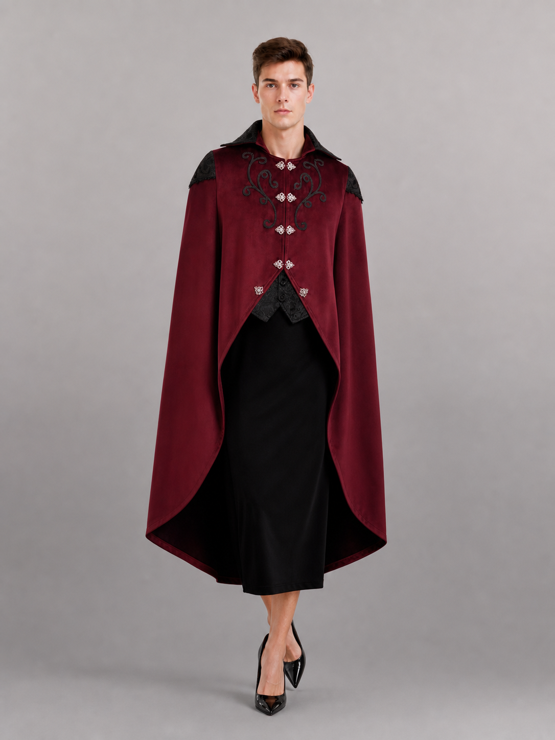 Gothic Tailcoat with Black Trim for Cosplay