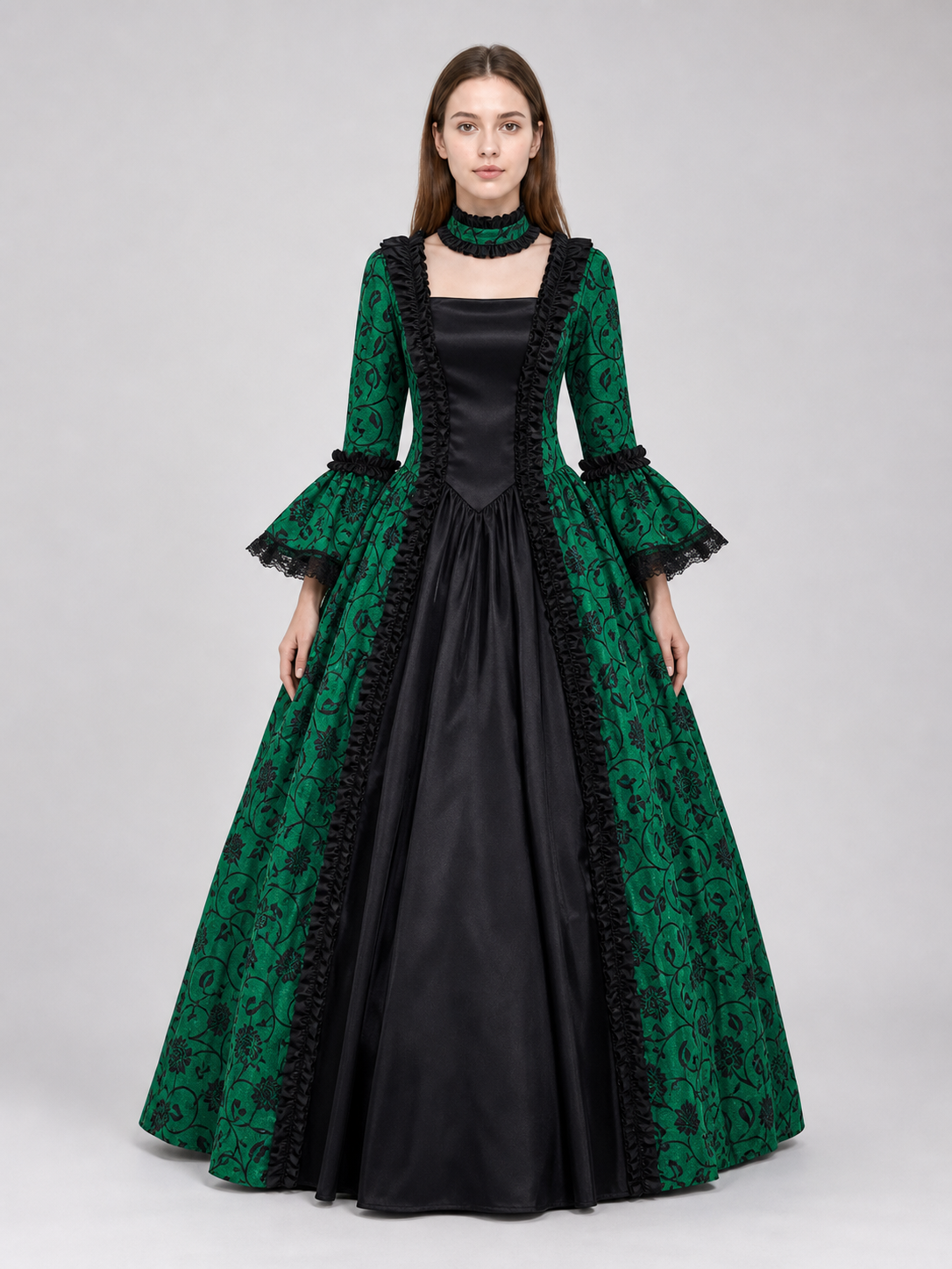 Victorian Gothic Dress with a Full Skirt