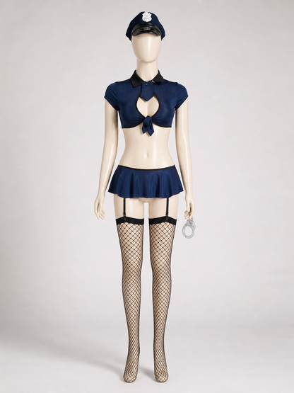 Two-Piece Police Costume with Skirt main product view