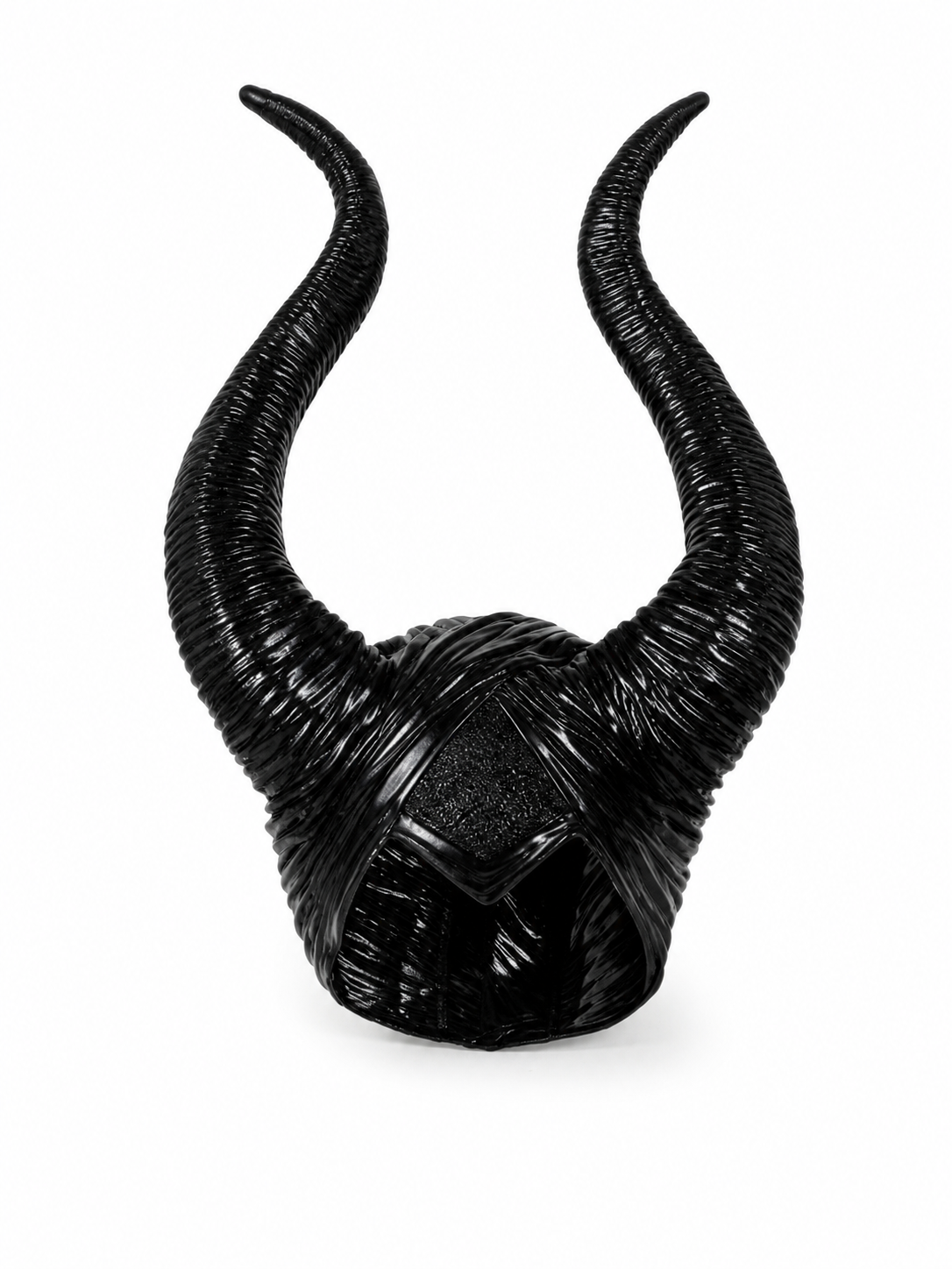 Black Headpiece with Two Curved Horns