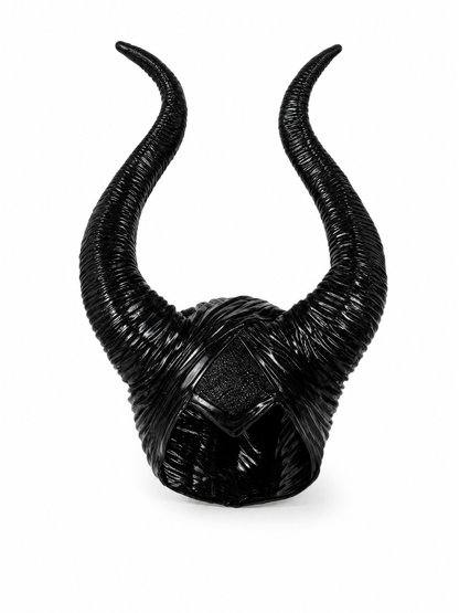 Black Headpiece with Two Curved Horns