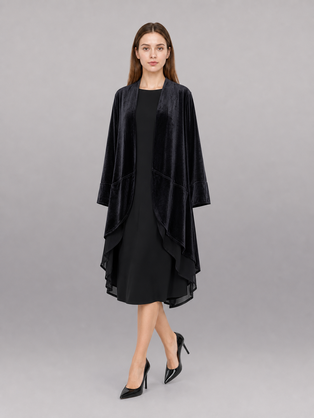 Black Carnival Cloak with Long Sleeves
