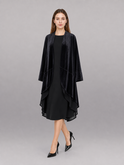 Black Carnival Cloak with Long Sleeves