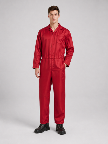 Red Miles Long-Sleeve Jumpsuit