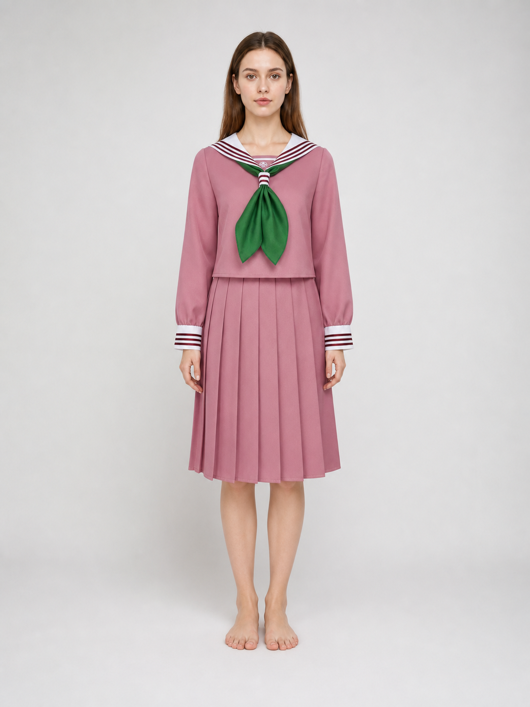 Cosplay Dress with Sailor Collar and Pleats