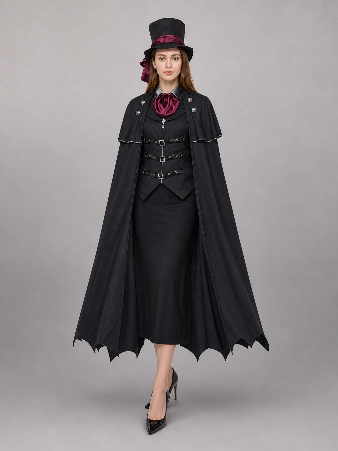 Black Victorian-Style Carnival Cape