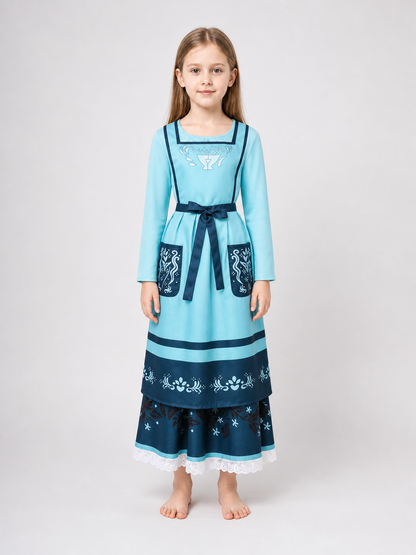 Cosplay Dress with Apron and Lace Trim