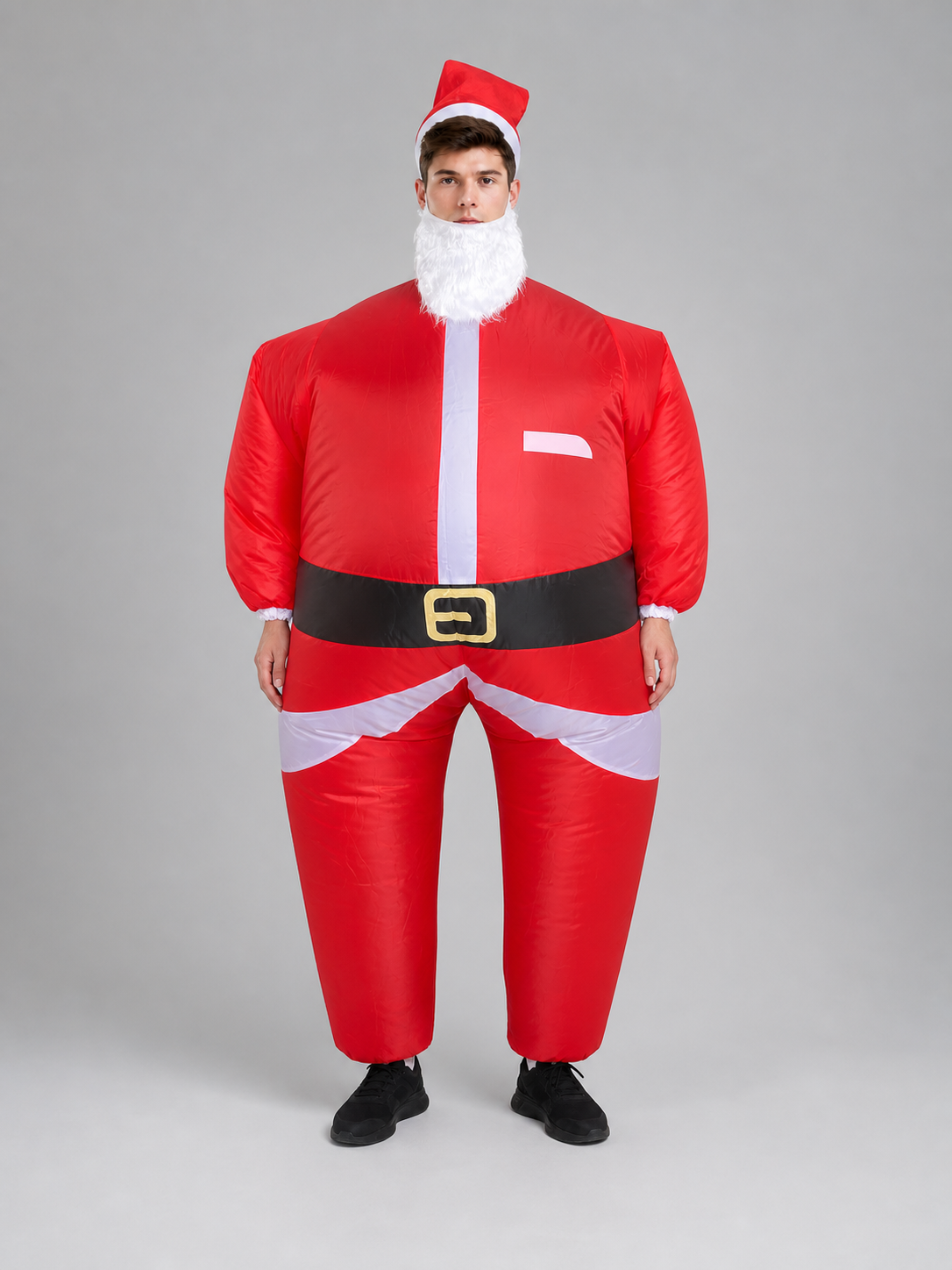 Santa Claus costume with beard and hat for the holidays