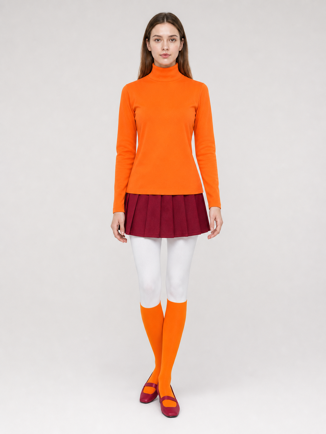 Velma Cosplay Costume: Top and Skirt