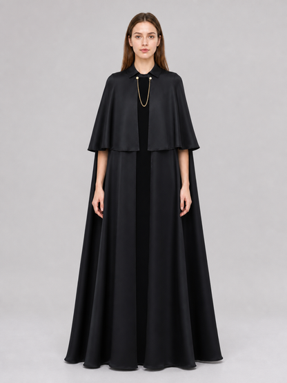 Black Gothic Cape with Chain for Cosplay