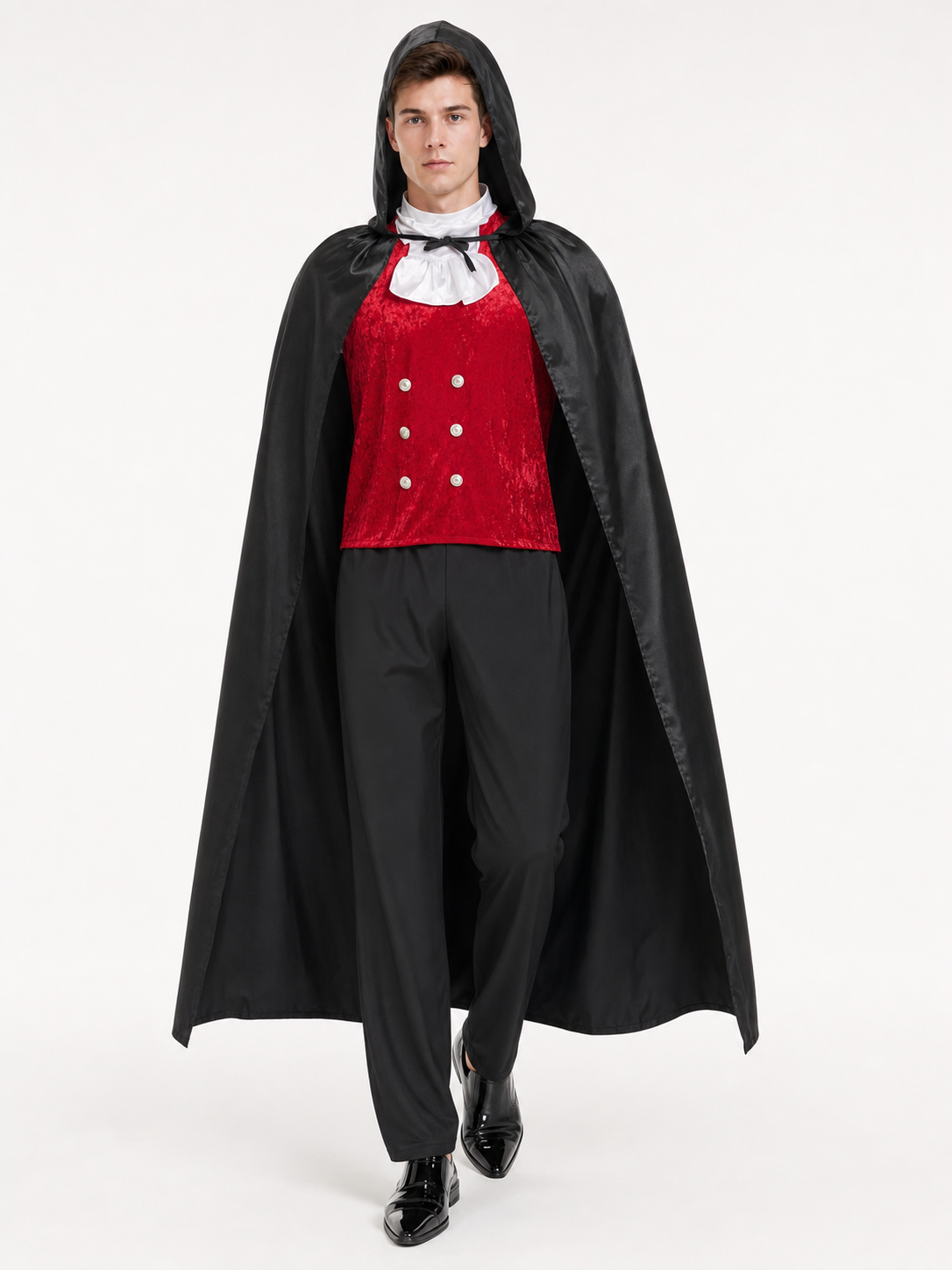 Black Hooded Carnival Cloak for Cosplay