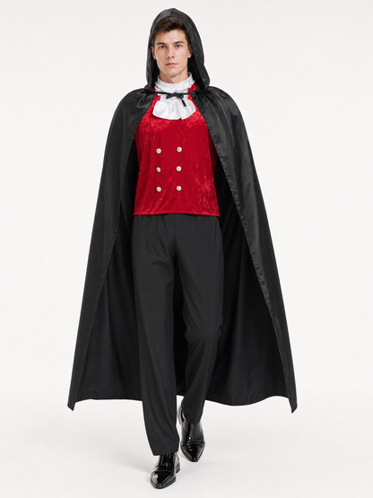 Black Hooded Carnival Cloak for Cosplay