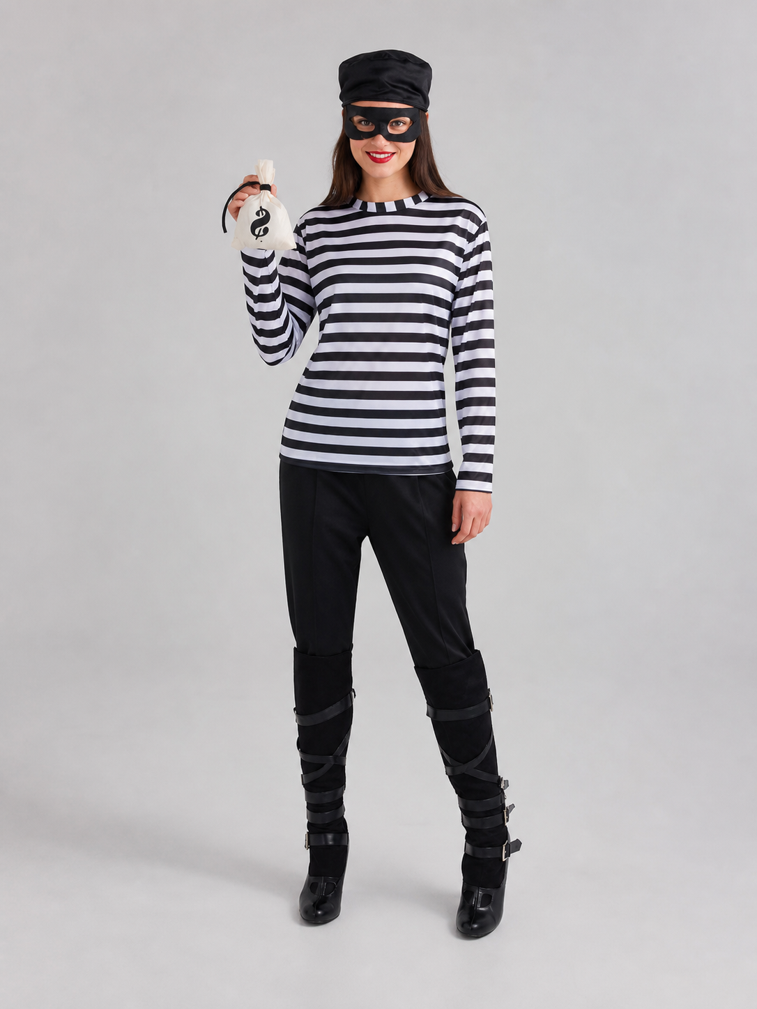 Black-and-White Striped Thief Costume