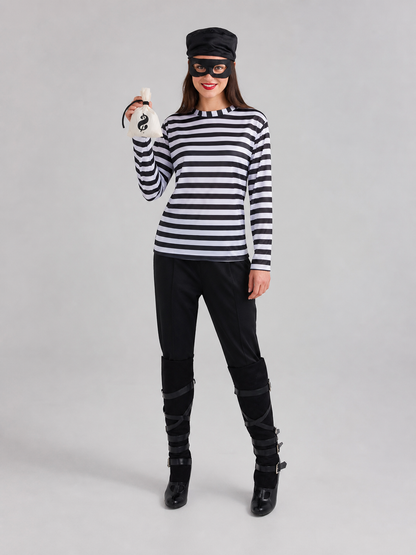Black-and-White Striped Thief Costume
