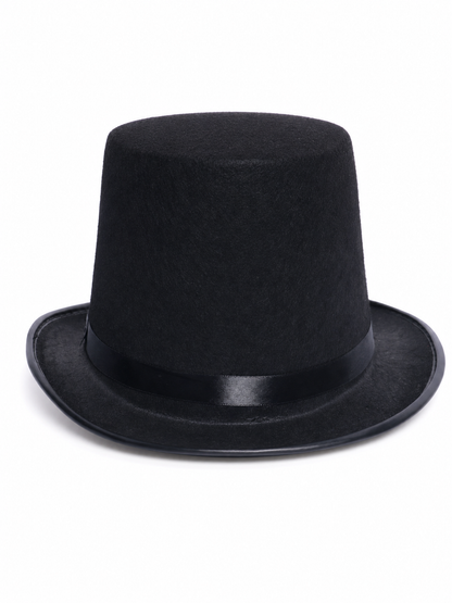 Black Carnival Top Hat with Wide Brim