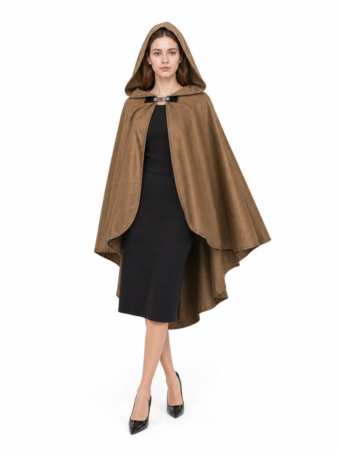 Brown Hooded Costume Cloak