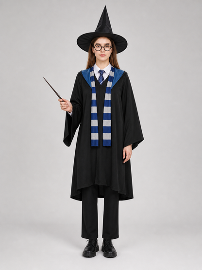 Wizard Costume with Robe, Hat, Glasses, and Scarf main product view