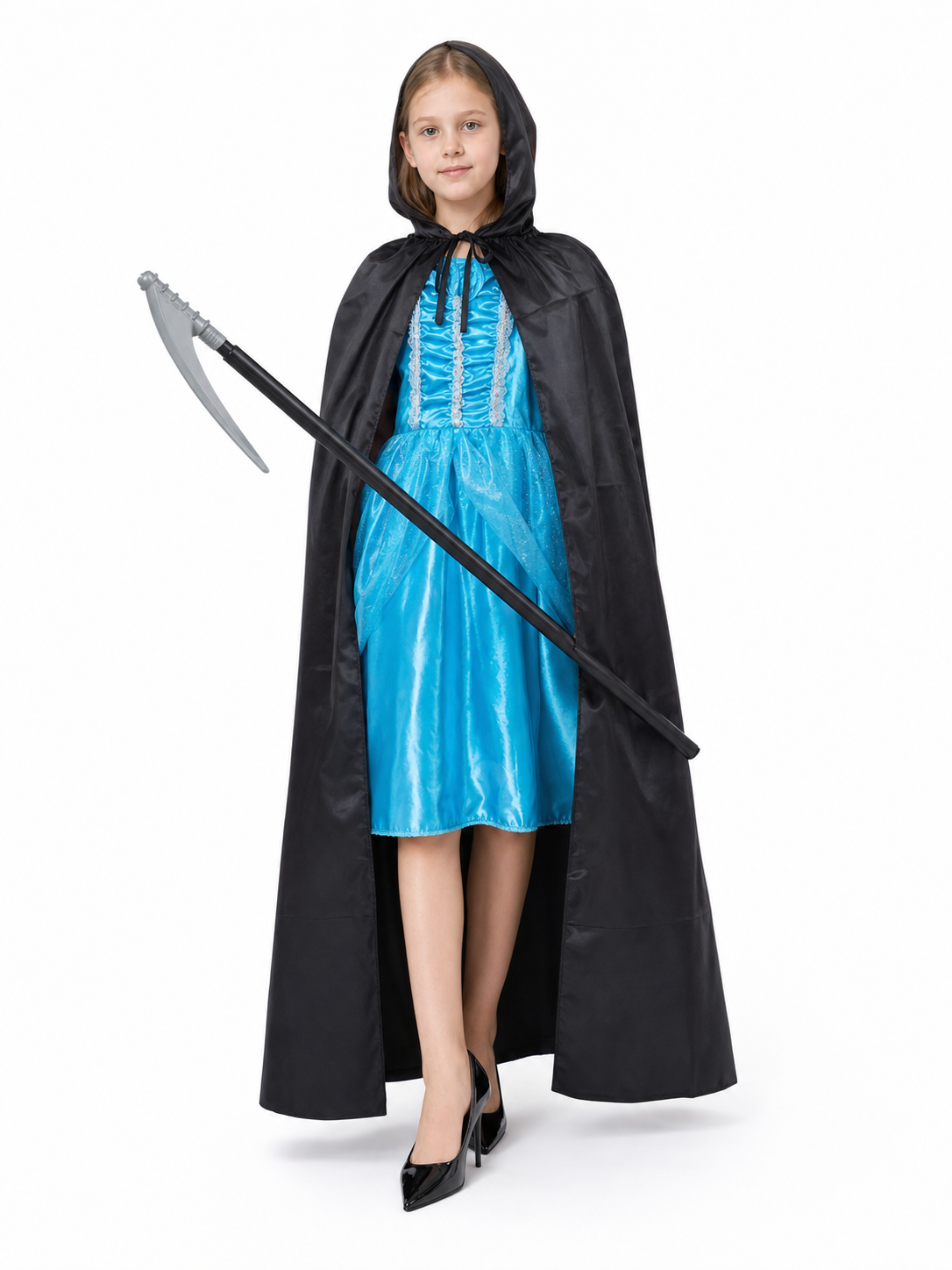 Black Hooded Carnival Cloak for Cosplay
