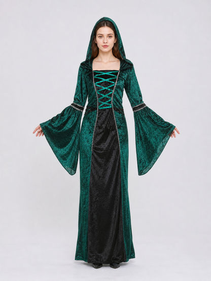 Gothic-Style Hooded Costume Dress