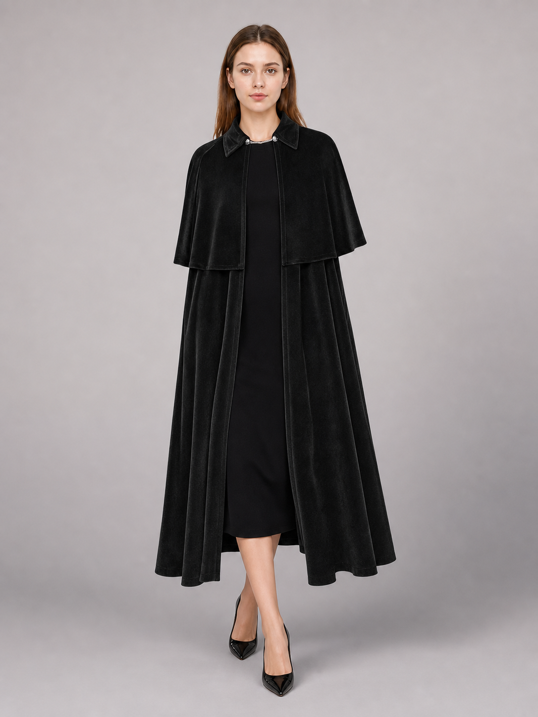 Black Gothic-Style Carnival Cloak