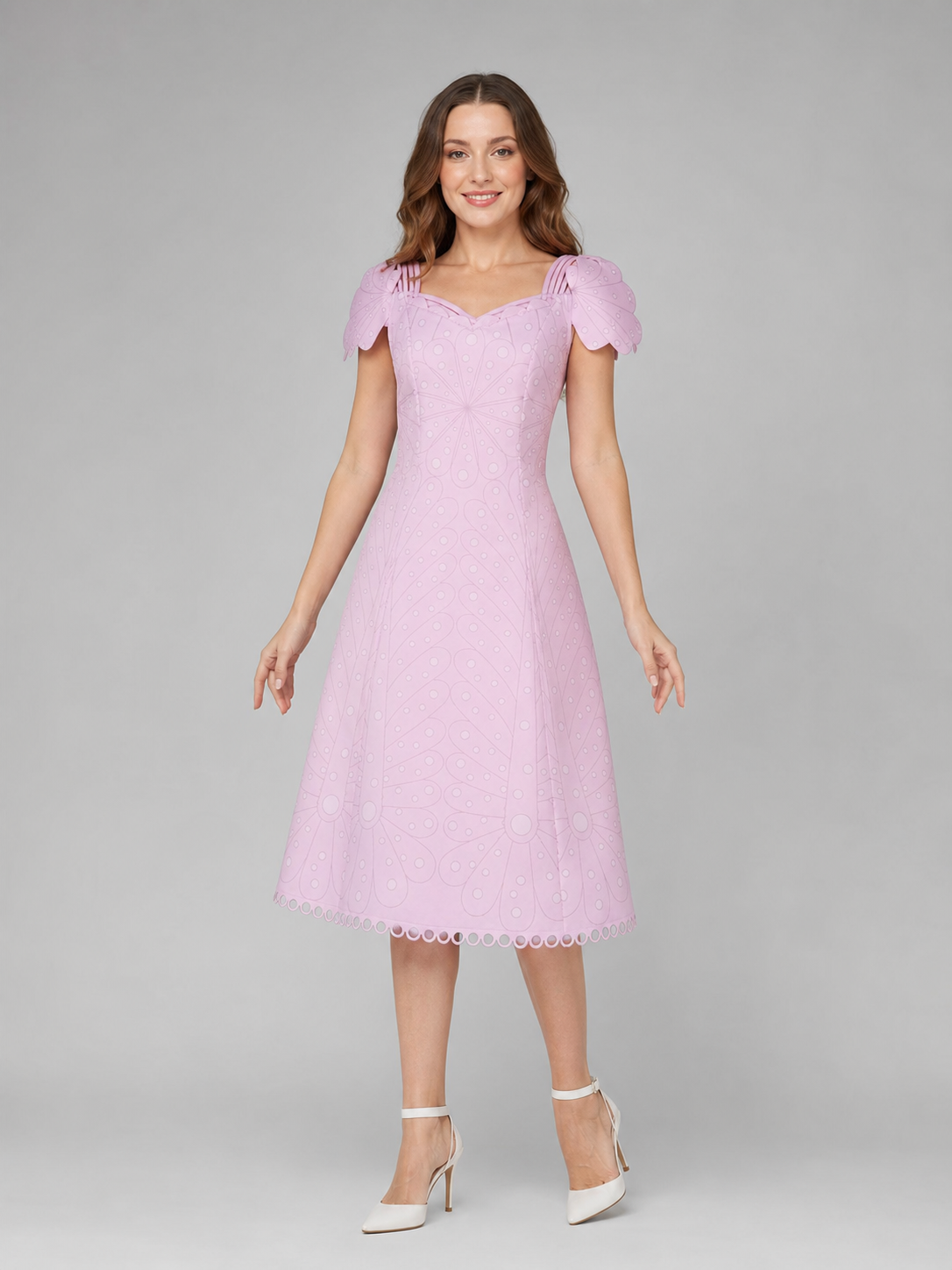 Pink Cosplay Dress with Bow and Pattern