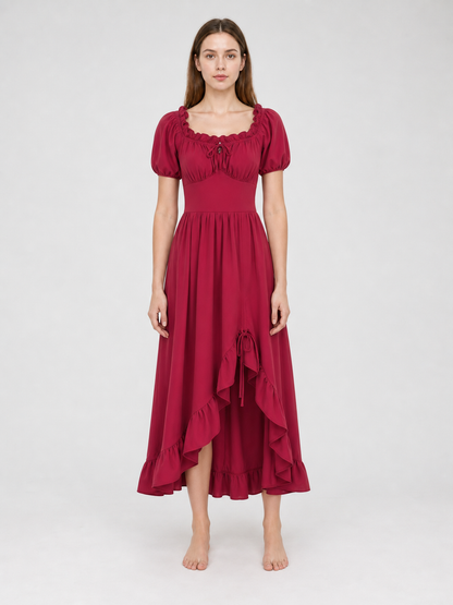 Vintage-Style Corset-Bodice Maxi Dress