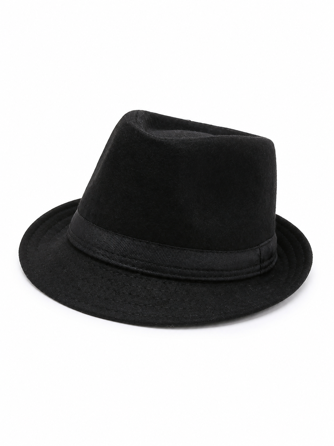 Carnival hat with black ribbon and brim