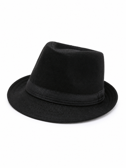 Carnival hat with black ribbon and brim