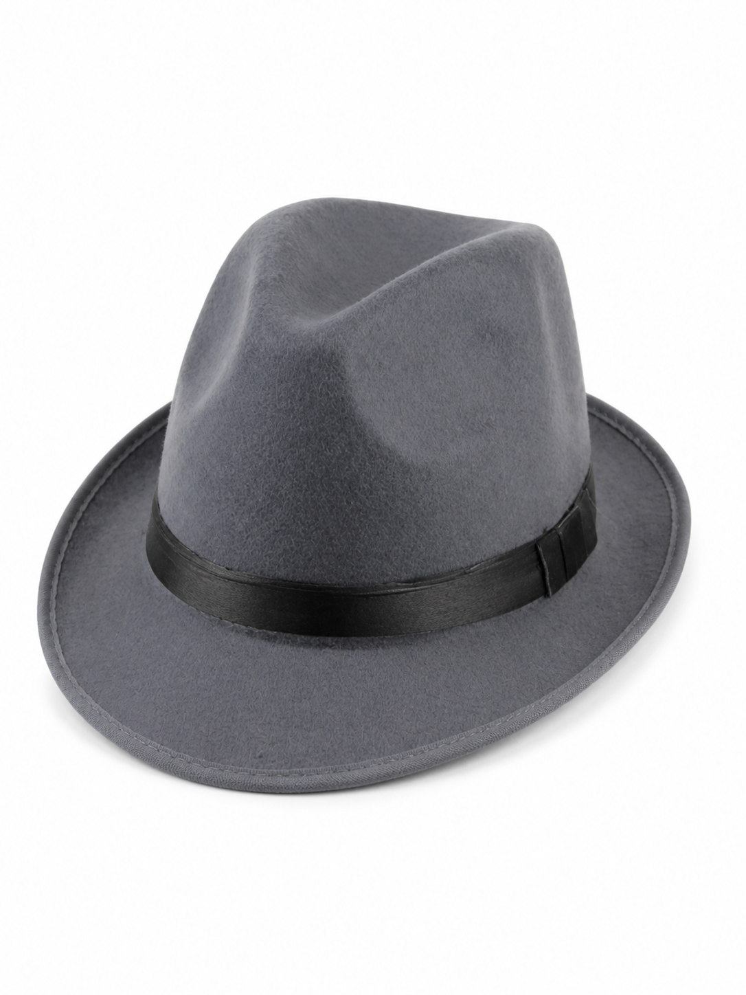 Carnival fedora hat with a short brim and ribbon