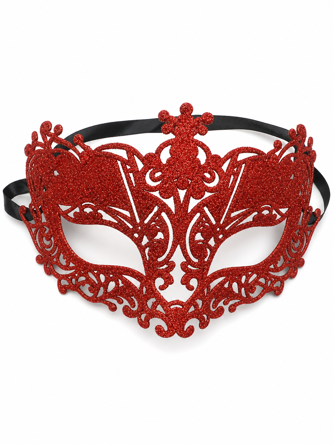 Red Glitter Masquerade Eye Mask