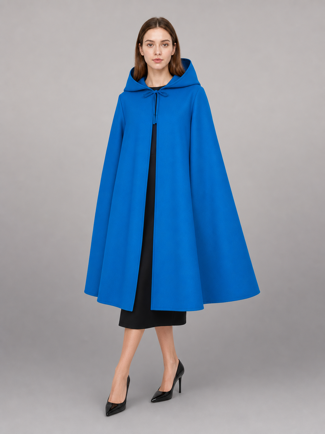 Bright Blue Zip-Up Hooded Raincoat