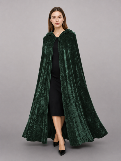 Hooded Dark Green Costume Cloak