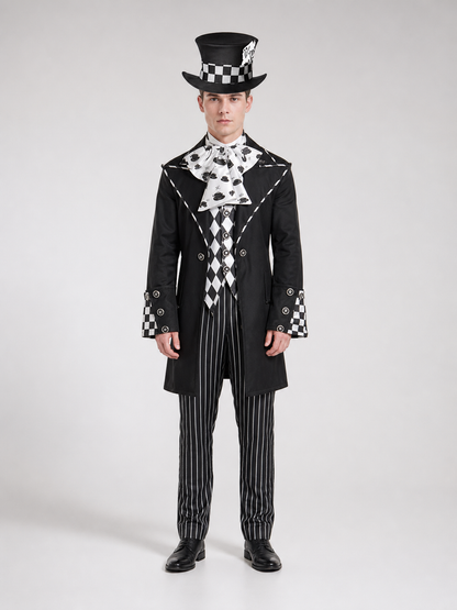 Gothic Magician Costume with Top Hat for Halloween