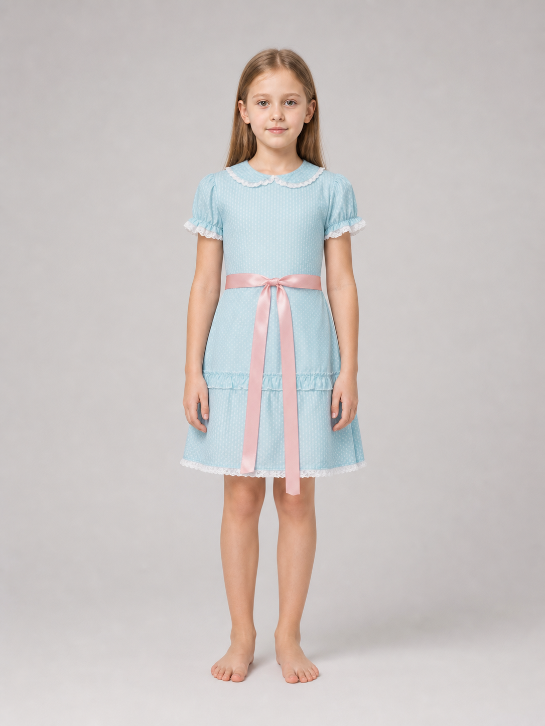 Shining Cosplay Dress with Collar and Sash