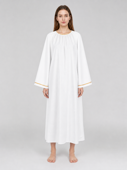 White Cosplay Cloak with Gold Trim