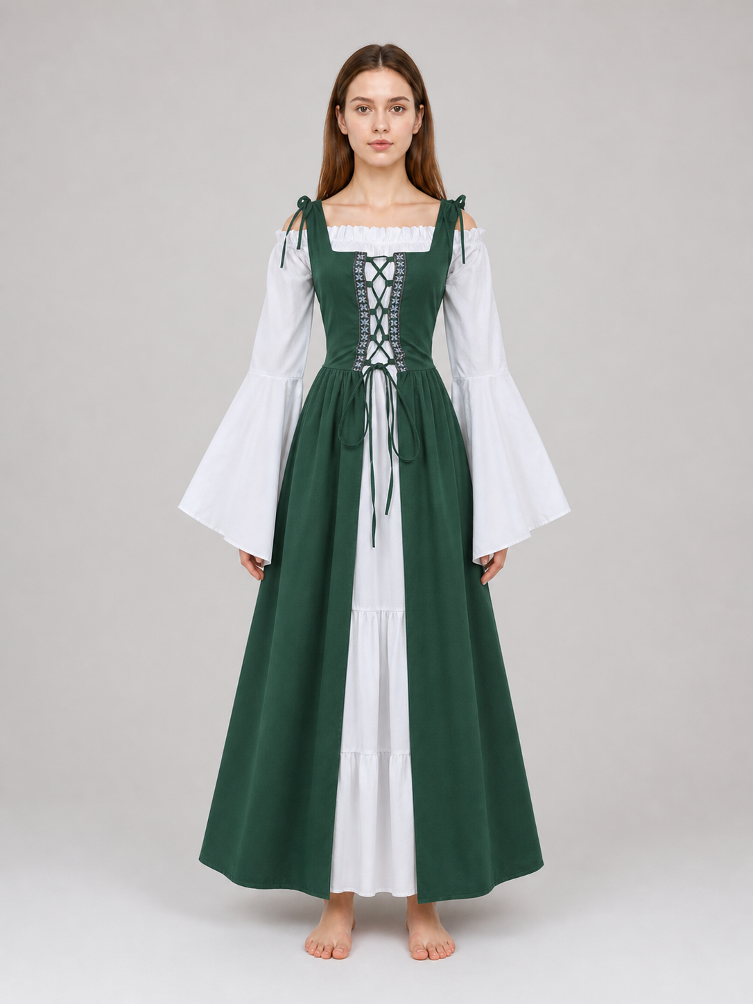 Renaissance-Style Dress with Corset Lacing
