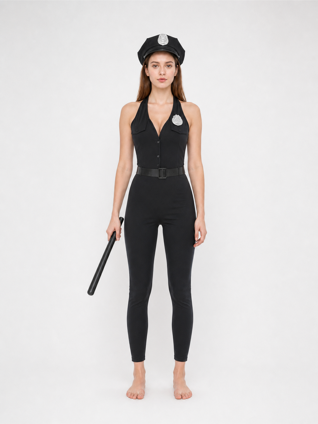Police Officer Cosplay Costume with Cap and Accessories