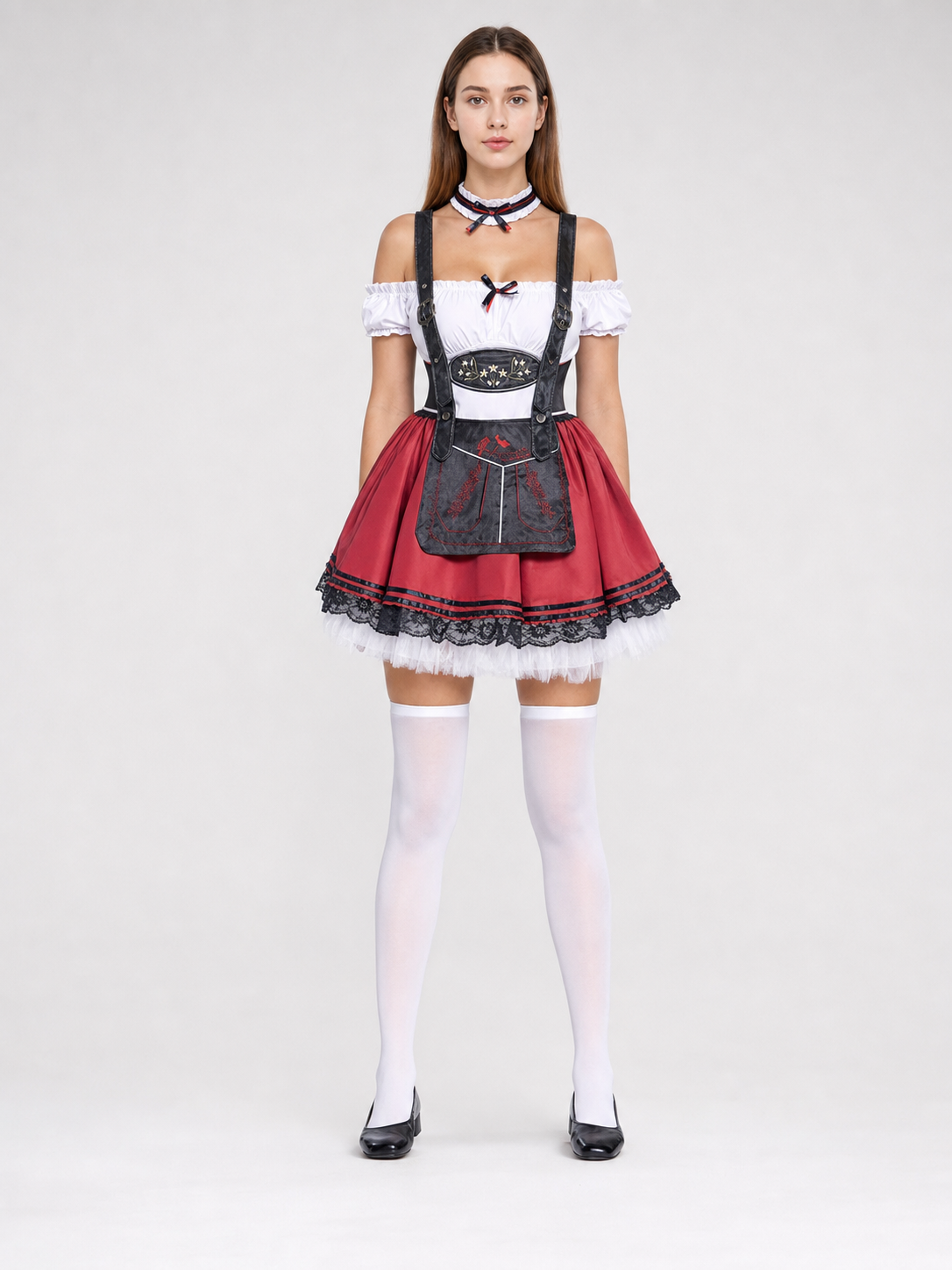 Burgundy Dirndl-Style Costume