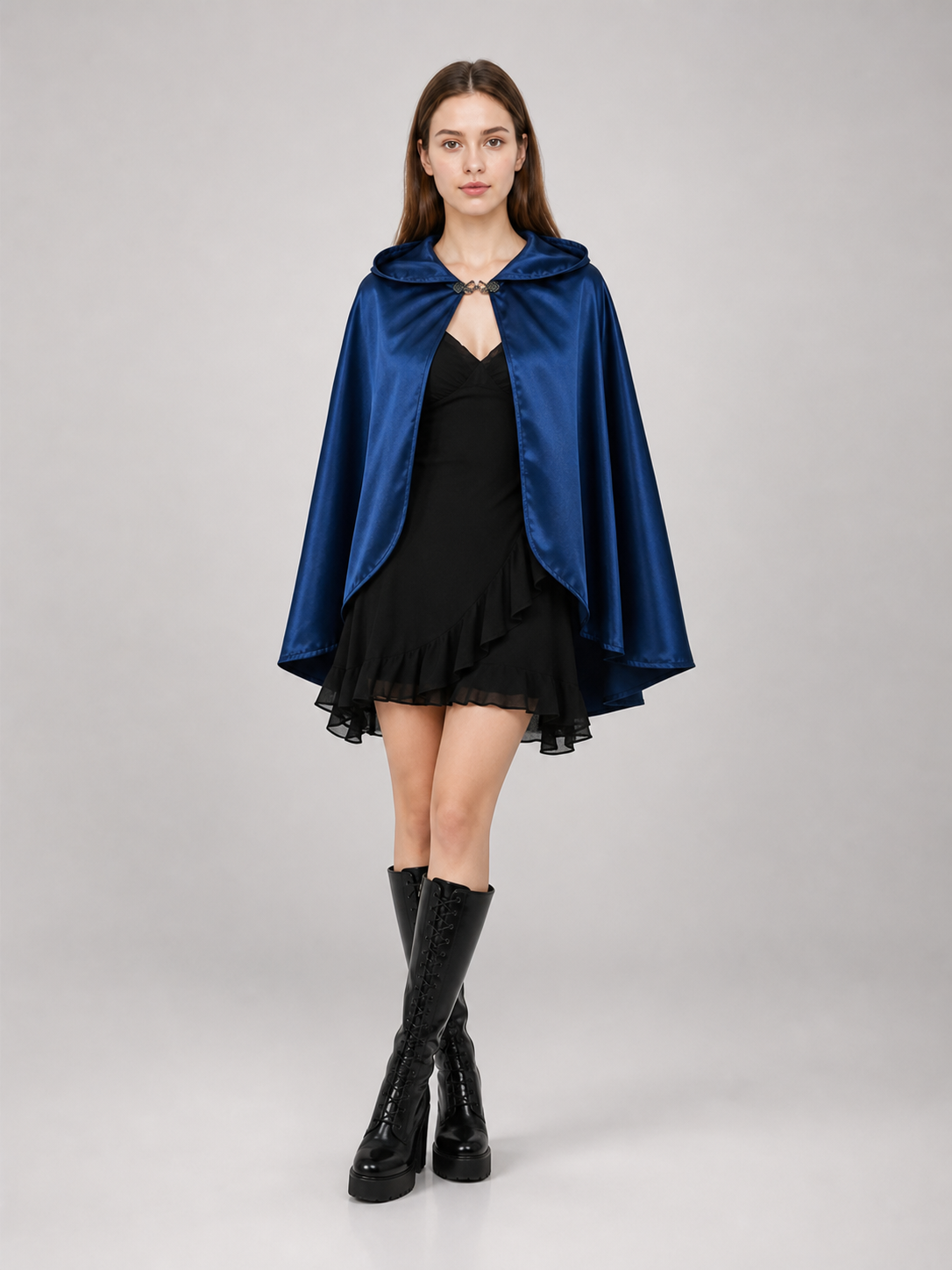 Blue Carnival Hooded Cape for Stage
