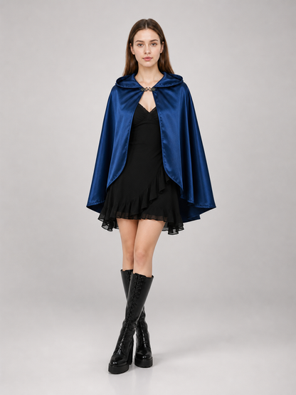 Blue Carnival Hooded Cape for Stage