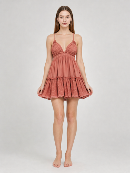 Cotton Boho Open-Back Sundress
