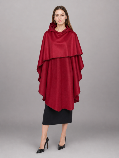 Burgundy hooded costume cloak for cosplay