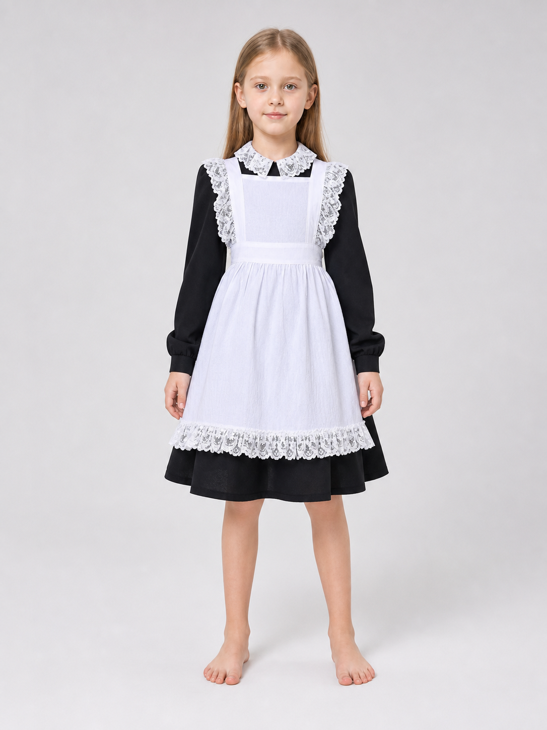 Black and White Maid Costume with Apron