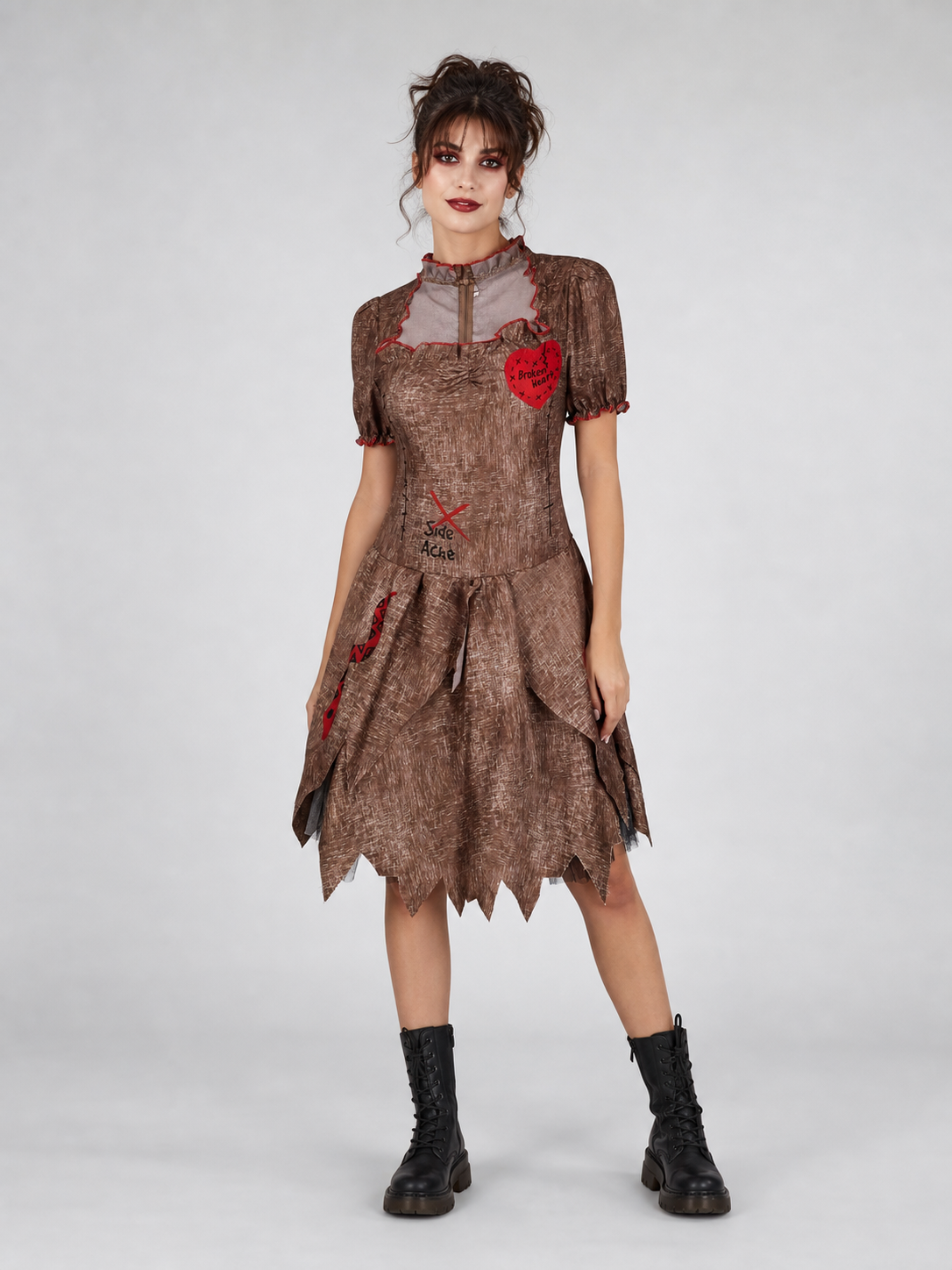 Halloween Costume Dress with Torn Hem