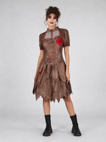 Halloween Costume Dress with Torn Hem