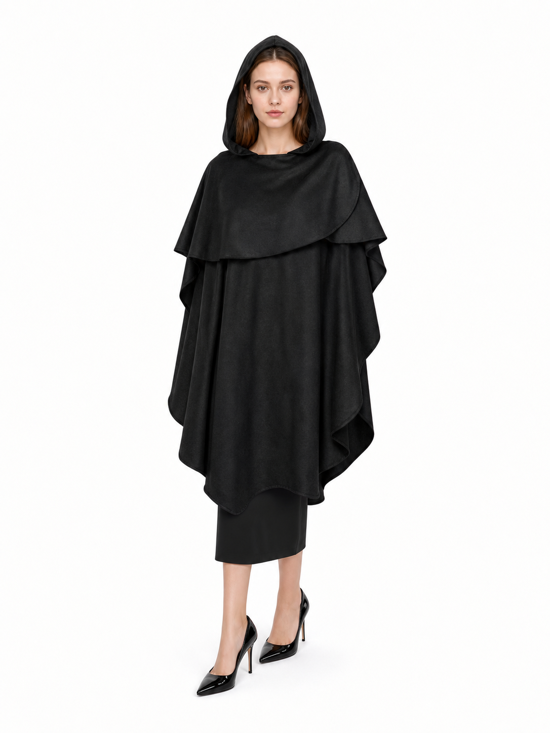Black Hooded Costume Cloak for Cosplay